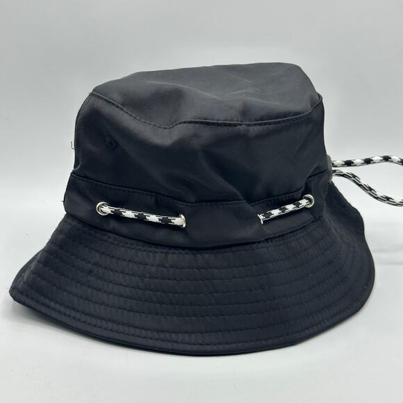 ANTHROPOLOGIE Nylon Sport Drawstring Bucket Hat Black - Picture 3 of 6